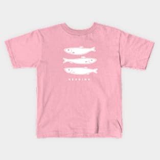 Herring fish, simple, minimal line art for marine life fans Kids T-Shirt